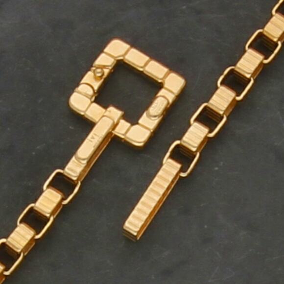 ivi los angeles sterling silver 18k gold plate signore chain bracelet size 8.5in - Picture 3 of 3